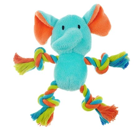 PETPATH Plush Char with Rope Arms Elephant Dog Toy PE2640074